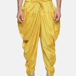 Sethukrishna Men Yellow Solid Dhoti Pant-picture-45