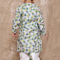 Aj DEZInES Boys Geometric Printed Pure Cotton Straight Kurta With Dhoti Pants image 5