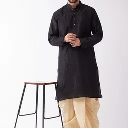 VASTRAMAY Mandarin Collar Kurta with Dhoti Pants image 1