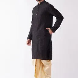 VASTRAMAY Mandarin Collar Kurta with Dhoti Pants image 5