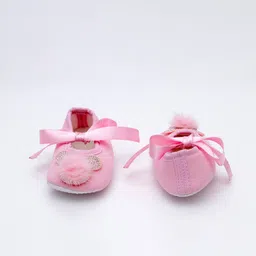 BAESD Infants Girls Embellished Cotton Booties image 2