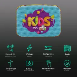 SAREGAMA Carvaan Mini 2.0 Kids 5W Portable Bluetooth Speaker (300+ Kid's Stories, 2.0 Channel, Baby Blue) image 2