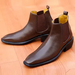 Bxxy Men Mid Top Block-Heel Chelsea Elevator Boots-picture-39