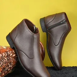 The Roadster Lifestyle Co. Men Brown Textured Mid Top Regular Boots-picture-23