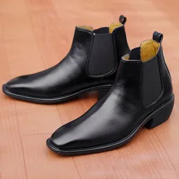 Bxxy Men Mid Top Block-Heel Formal Chelsea Elevator Boots-picture-10