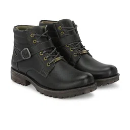 Vellinto COMMANDER Men Mid-Top Blocked Biker Boots-image-41