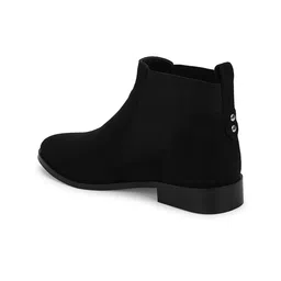 Truffle Collection Black Mid-Top Suede Block Heeled Boots image 2