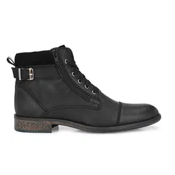 Delize Men Black Derby Flat Boots image 2