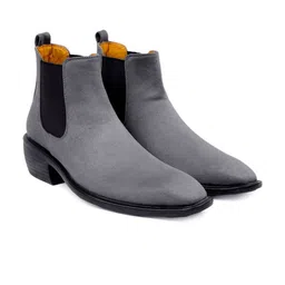 Bxxy Men Mid Top Suede Block-Heel Chelsea Elevator Boots image 5