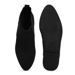 Truffle Collection Black Mid-Top Suede Block Heeled Boots image 4