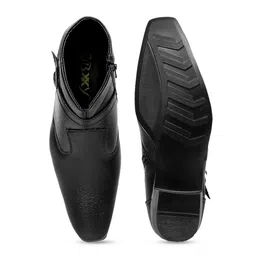 Bxxy Men Mid Top Block Heel Elevator Formal Boots With Buckle Detail image 5