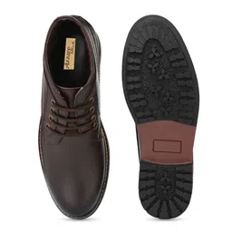 azzaro black Azzaro Nlack Men Coffee Brown Solid High-Top Flat Boots image 5