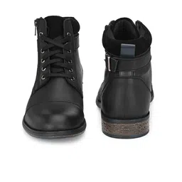 Delize Men Black Derby Flat Boots image 5
