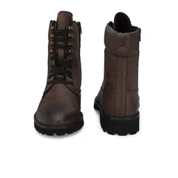 Delize Men Brown High-Top Flat Boots image 4