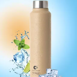 CLAY CRAFT Brown Silver-Toned Brand Logo Single Wall Water Bottle 1l image 1