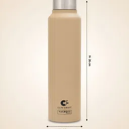 CLAY CRAFT Brown Silver-Toned Brand Logo Single Wall Water Bottle 1l image 3