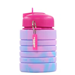 Smily Kiddos Kids Pink & Purple Printed Expandable Sipper Water Bottle image 4