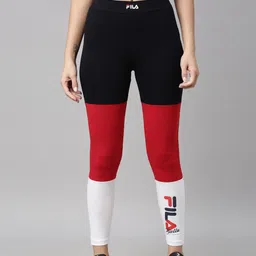 FILA Women Black & Red Colourblocked Sports Track Pants-picture-35