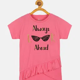 KiddoPanti Girls Typography Printed T-shirt-picture-17