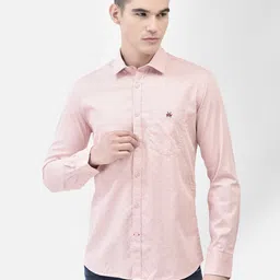 Crimsoune Club Slim Fit Geometric Printed Spread Collar Pure Cotton Casual Shirt-image-36