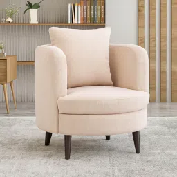 casacraft from pepperfry Cresta Corduroy Velvet Fabric 1 Seater Sofa in Beige Color-picture-37