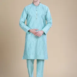 Anouk Ethnic Motifs Embroidered Regular Sequinned Kurta with Trousers image 4