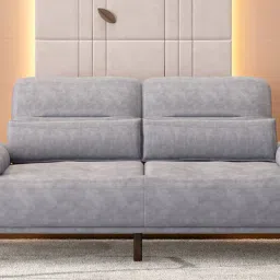durian Barret Fabric 2 Seater Sofa With Extendable Armrest Grey Colour image 1