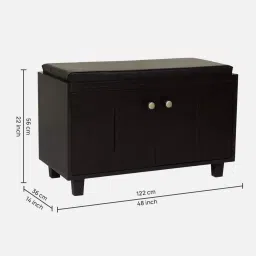 stunica Sit & Stow 8- Pairs Shoe Rack With Seating In Wenge Finish image 2