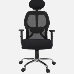mintwud from pepperfry Matt Nr Breathable Mesh Ergonomic Chair In Black Colour image 4