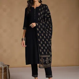 Anouk Straight Kurta & Trousers with Printed Dupatta-picture-40