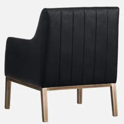 casacraft from pepperfry Magan Leatheratte Arm Chair in Black Colour image 4