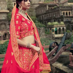Fusionic Embroidered Semi-Stitched Lehenga & Unstitched Blouse With Dupatta image 2