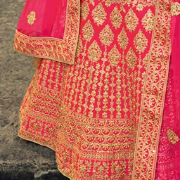 Fusionic Embroidered Semi-Stitched Lehenga & Unstitched Blouse With Dupatta image 3