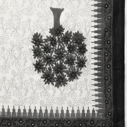 AHIKA Women Black & White Printed Sequinned Kurta with Trousers & Dupatta image 4