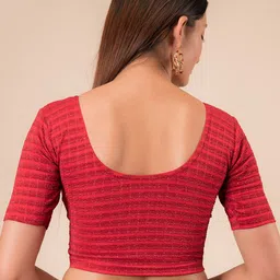 Bindigasm's Advi Woven Design Stretchable Jacquard Saree Blouse image 3