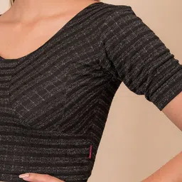 Bindigasm's Advi Woven Design Stretchable Jacquard Saree Blouse image 4