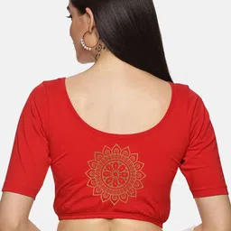 NOT YET by us Printed Stretchable Saree Blouse image 1