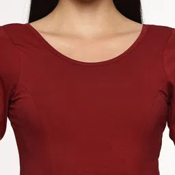 NOT YET by us Printed Round-Neck Short Sleeve Saree Blouse image 3