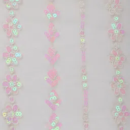 ODETTE Embellished Sequinned Net Saree image 4