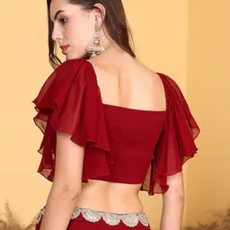 Ethnovog Sequined Flared Sleeves Ready to Wear Lehenga & Blouse With Dupatta image 4