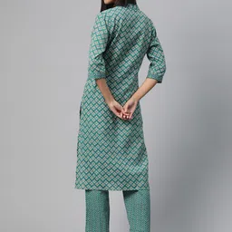 Readiprint Fashions Ethnic Motifs Printed Kantha Work Pure Cotton Kurta with Trousers image 5