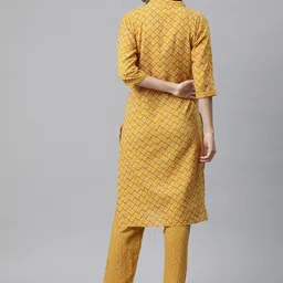 Readiprint Fashions Floral Printed Regular Kantha Work Pure Cotton Kurta with Trousers image 5