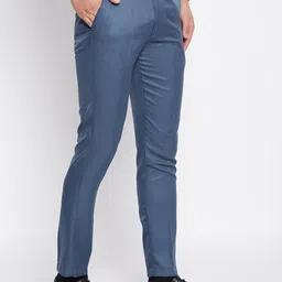 VEI SASTRE Men Smart Slim Fit Mid-Rise Formal Trousers-picture-37