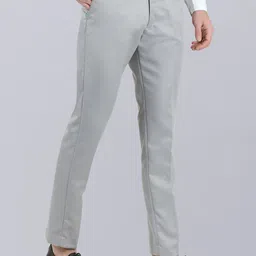 VEI SASTRE Men Smart Slim Fit Plain Formal Trousers image 1