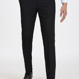 JADE BLUE Men Slim Fit Mid-Rise Cotton Formal Trousers-picture-6