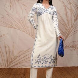 Vishudh Floral Printed Straight Kurta With Trouser-picture-38