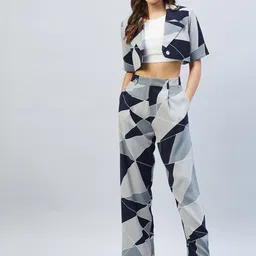 DELAN Printed Blazer With Trousers Co-Ords-picture-28