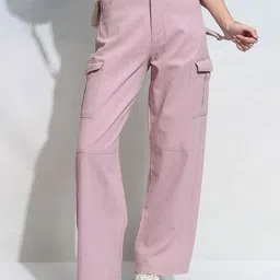 Tokyo Talkies Women Straight Fit Cargo Trousers-image-51