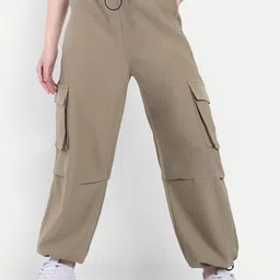 BROADSTAR Women Loose Fit Parachute Trousers-picture-21