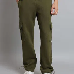 WEARDUDS Men Relaxed Mid Rise Cotton Cargos Trousers-image-28